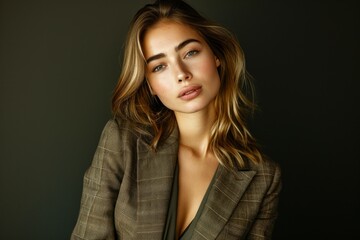 Fototapeta premium Fashion art studio portrait of beautiful elegant woman