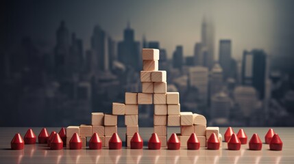 Obraz premium The uno stacko wood game is an illustration of speculation in the business world of entrepreneurs