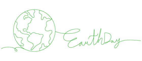 Environment earth day line art style with transparent background eps