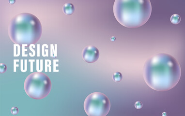 Abstract geometric vector background with 3D balls. Abstract future design.