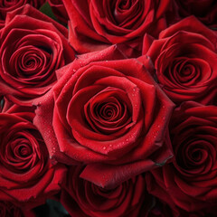 Close up of Red roses for texture background. Valentine's Day