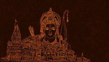 Ramachandra is a name commonly used to refer to Lord Rama in Hinduism - obrazy, fototapety, plakaty