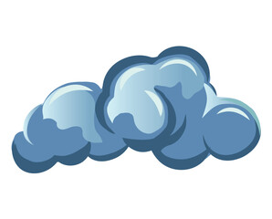 Cloud of colorful set. The unique fusion of thunder and cartoons in this whimsical illustration, capturing the essence of a stormy cloud against a white background. Vector illustration.