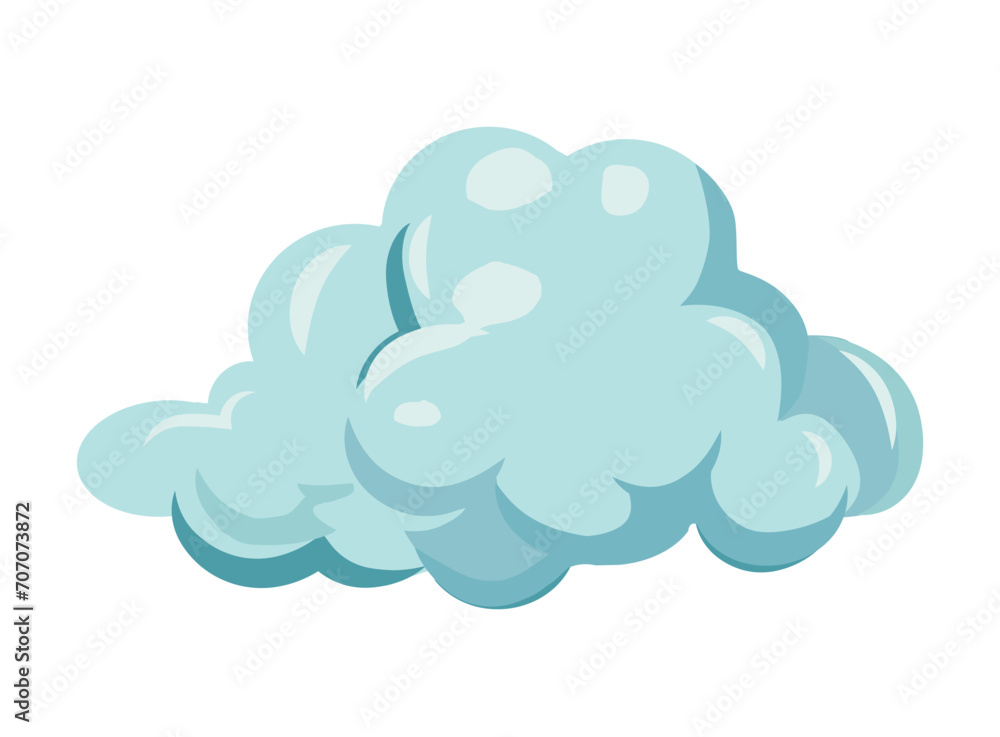 Poster cloud of colorful set. the cartoon cloud in this design appears to whisper secrets to the sky, addin