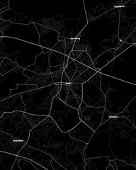 Genk Belgium Map, Detailed Dark Map of Genk Belgium