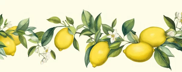 Fotobehang Lemon repeated pattern  © GalleryGlider