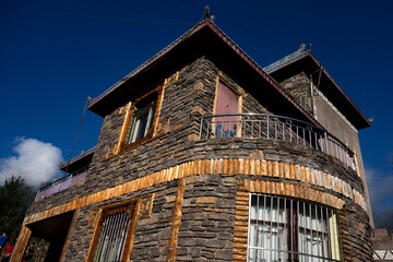 中国,四川,チャン族の家