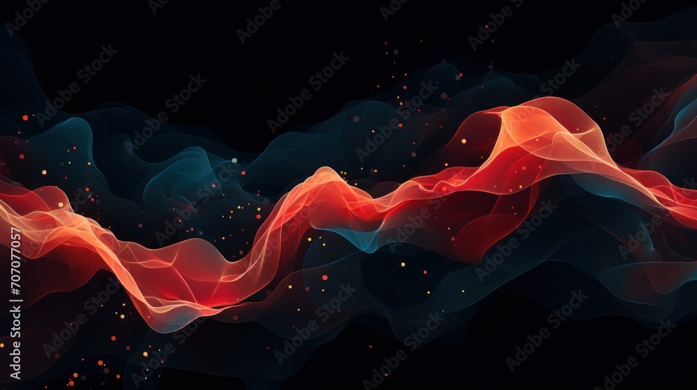 Poster fluid data flow in generative art design. this piece of generative art beautifully illustrates fluid