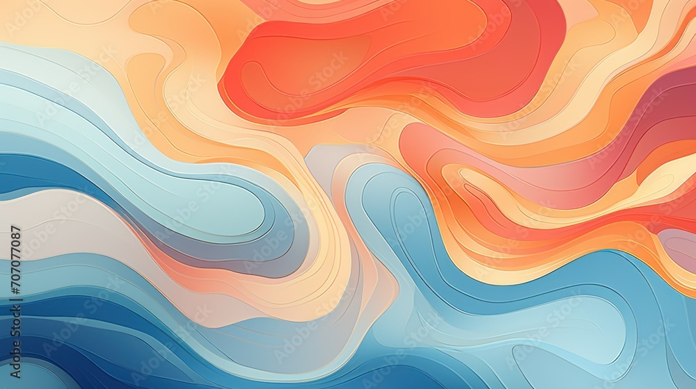 Poster abstract colorful wavy lines background. digital abstract background with a fluid design of intertwi