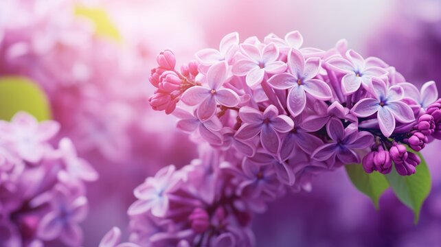 Beautiful lilac flowers varieties trees wallpaper image Ai generated art