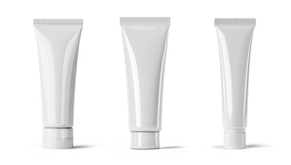 White cosmetic tube pack, isolated on white background