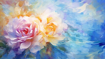 Obraz premium Beautiful painting flowers that titled wallpaper image Ai generated art