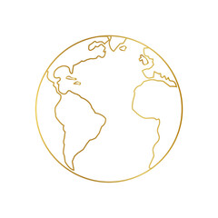 golden Earth Globe World map vector, golden earth vector, gold earth sign, gold earth icon