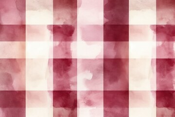 Maroon vintage checkered watercolor background. 