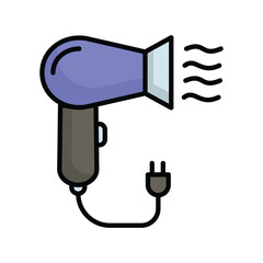 hair dryer icon with white background vector stock illustration