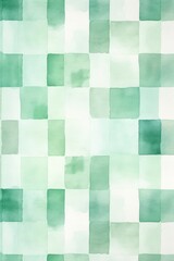 Mint vintage checkered watercolor background. 