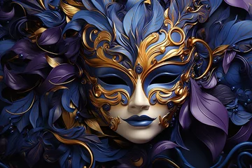 Foto auf Alu-Dibond A colorful carnival mask background © Izanbar MagicAI Art