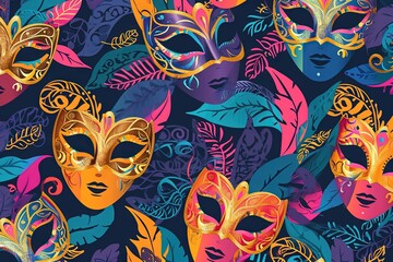 A colorful carnival mask background