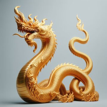 golden dragon statue on the wall