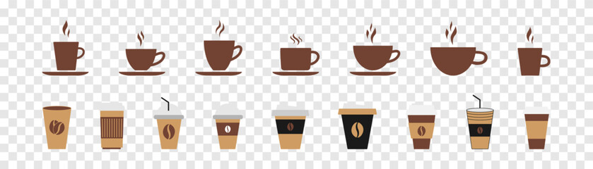 Coffee icon set. Vector illustration. - obrazy, fototapety, plakaty