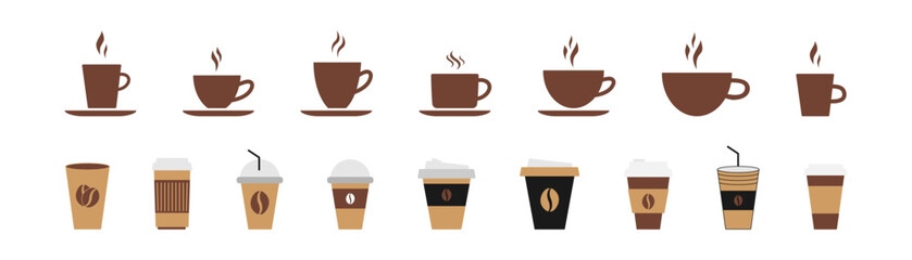 Coffee icon set. Vector illustration.