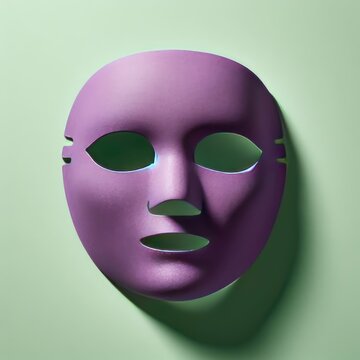purrple mask on a green background