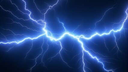 Naklejka premium Blue glowing high energy lightning