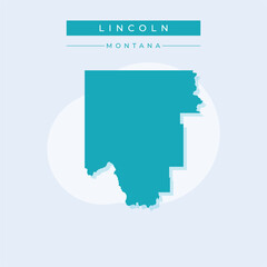 Vector illustration vector of Lincoln map Montana