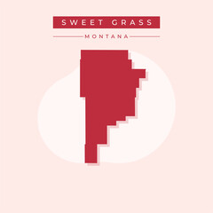 Vector illustration vector of Sweet Grass map Montana
