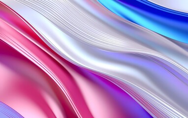 Abstract folded paper effect. Bright colored silver background. 3d rendering. generative ai