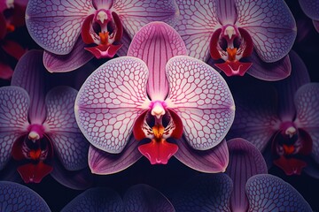 Orchid round gradient. Digital noise, grain texture 