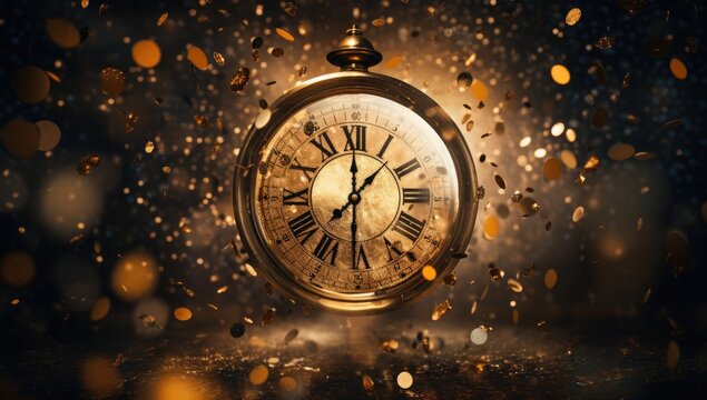 clock face with abstract background