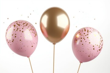 Colorful Balloons isolated on white Background. Childrens party, celebration