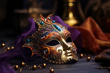 colorful Venetian carnival masks. generative ai