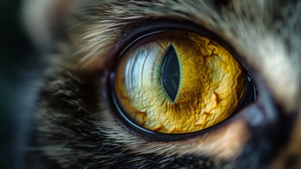 Deurstickers A Close-Up of a Cat’s Eye © 대연 김