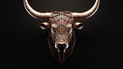 Longhorn bull colorful head texas illustration image Ai generated art - obrazy, fototapety, plakaty