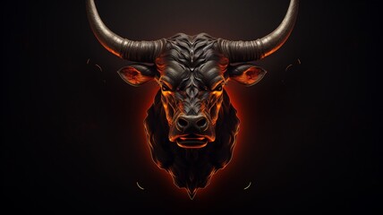 Longhorn bull colorful head texas illustration image Ai generated art