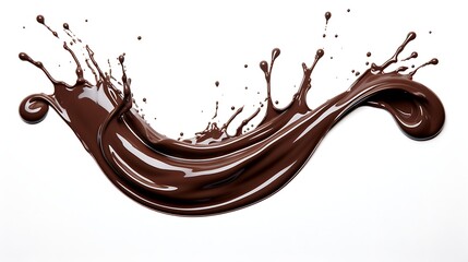 chocolate splash isolated on white background. 3d rendering