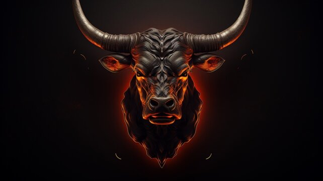 Longhorn bull colorful head texas illustration image Ai generated art