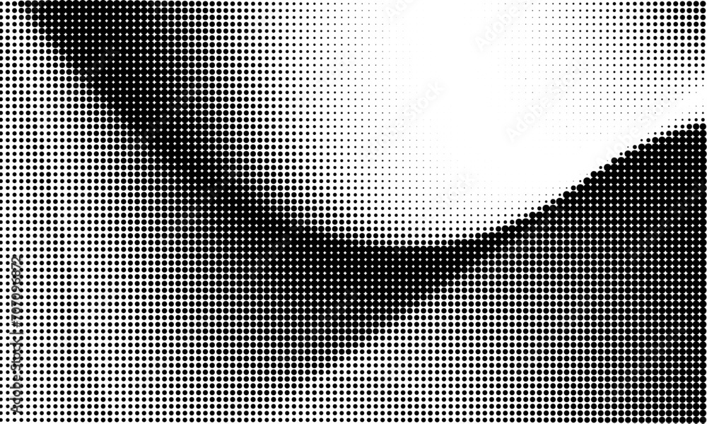 Poster monochrome gradient halftone dots background. vector illustration. abstract grunge dots on white bac