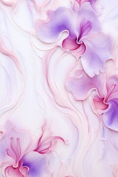Pastel orchid seamless marble pattern with psychedelic swirls 