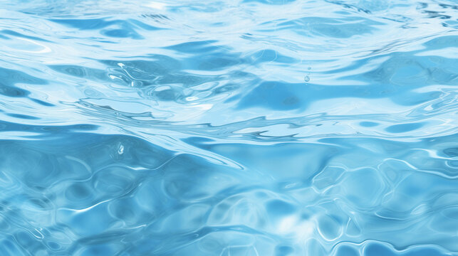 Blue water texture, Underwater 3D Illustration of Blue Pool with Water Reflections, 3d rendering water caustics. Texture of the water surface, Ai generated image