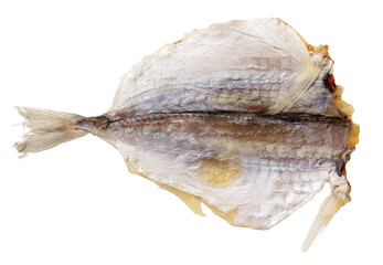 Dried horse mackerel fish isolated on white background