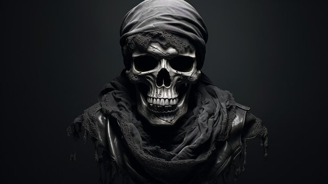 Monochromatyczne black skull hipster czaszki chmury image Ai generated art