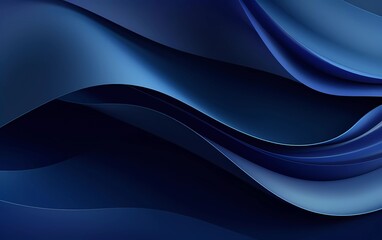 Dark blue paper waving abstract banner design. Wavy vector background. generative ai