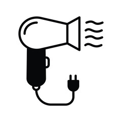 hair dryer icon with white background vector stock illustration