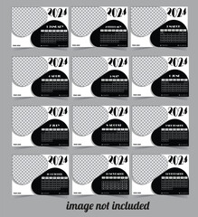2024 New year  calendar design template