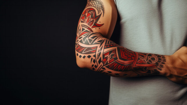 Abstract tattoo on male hand