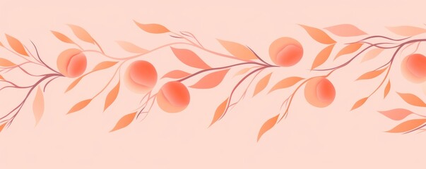 Peach repeated soft pastel color vector art line pattern