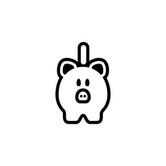 piggy bank icon with coin symbol, made line style